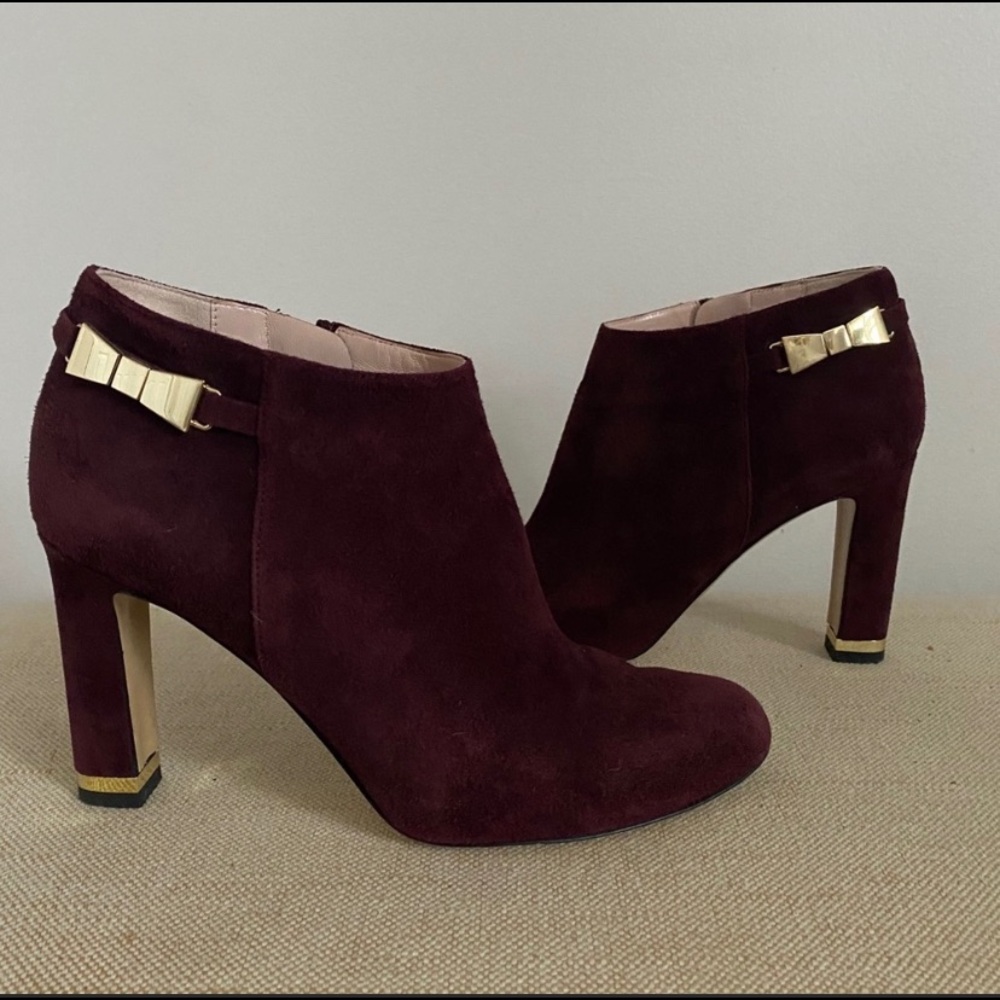 Kate Spade burgandy suede booties